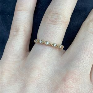 14k gold diamond ring stackable wedding band